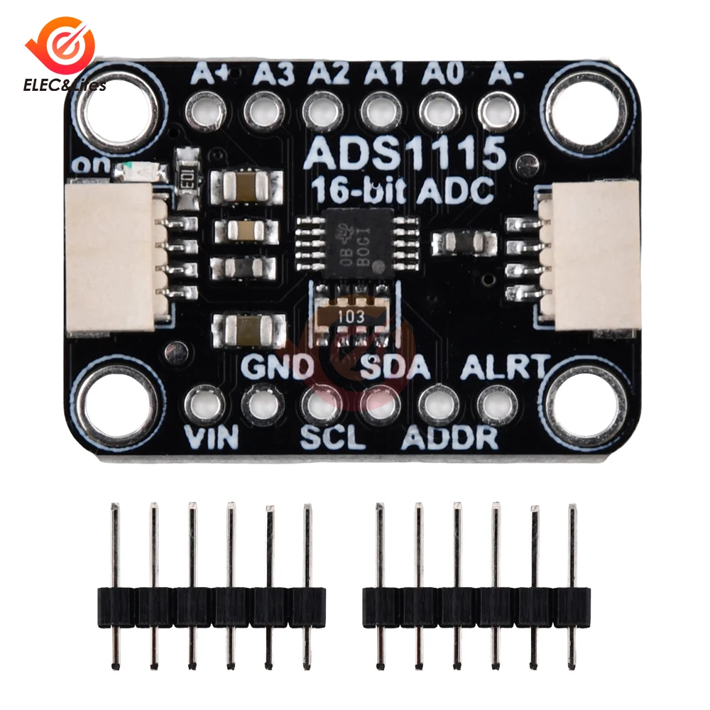 ADS1115 16 بت I2C وحدة الدقة ADC 4 قناة مجلس التنمية برو كسب مكبر للصوت 2.0 فولت إلى 5.5 فولت ل اردوينو التوت فطيرة