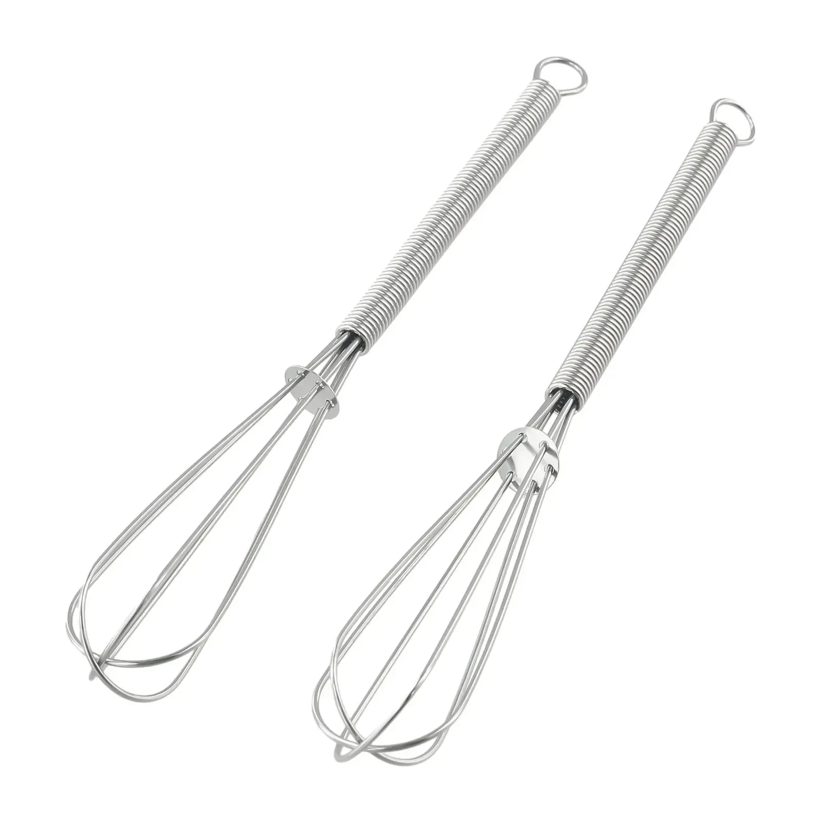 2PCS Mini Spring Small Stainless Steel Balloon Wire Whisk Set Whip Mix Stir Beat Manual Hand Mixer Kitchen Egg Tools