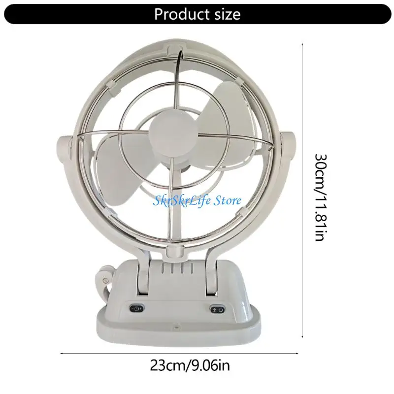E65E DC12V 24V Cooling Fan With 3 Adjustable Speeds And Remote For Vehicle Road Comfort Radiator