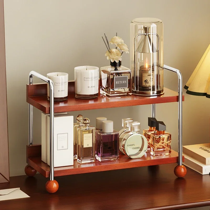 

Solid wood perfume rack desktop aromatherapy cosmetics tray storage display
