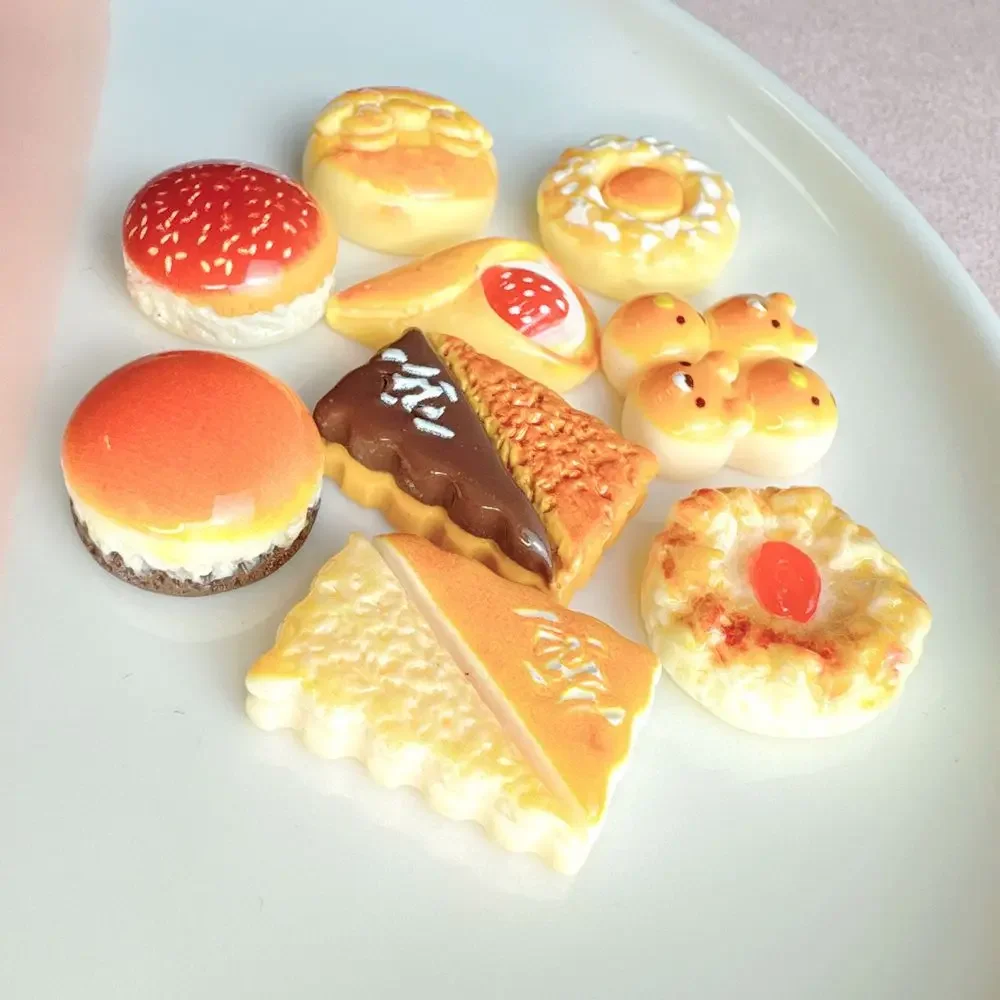 Fake Food Biscuit Resin Flatback Cabochons, DIY Craft for Shoes Decoration, Cute Miniature Pendant, Scrapbooking Supplies