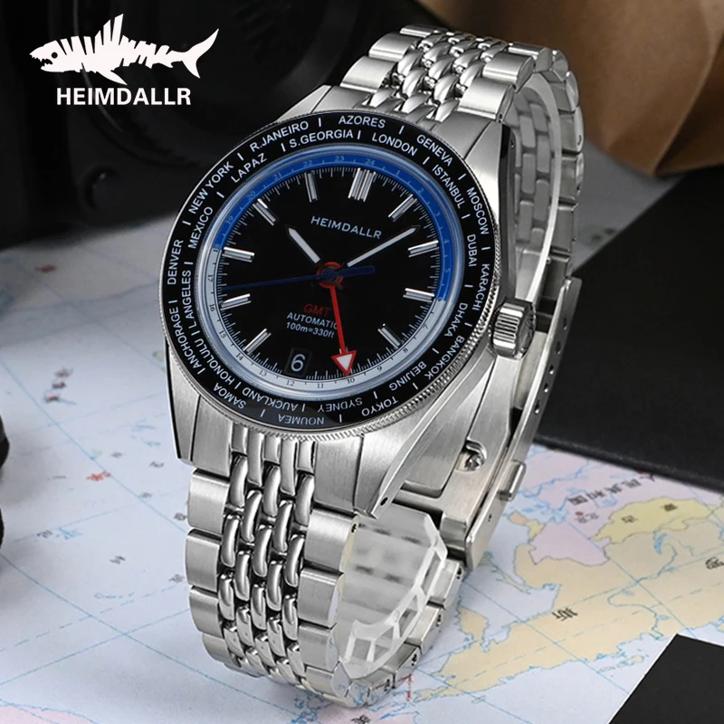 

Heimdallr Vintage Diver GMT Multi-Function Timing BGW-9 Super Luminous 100M Waterproof Nh34 Men Mechanical Wristwatches 24H Ship