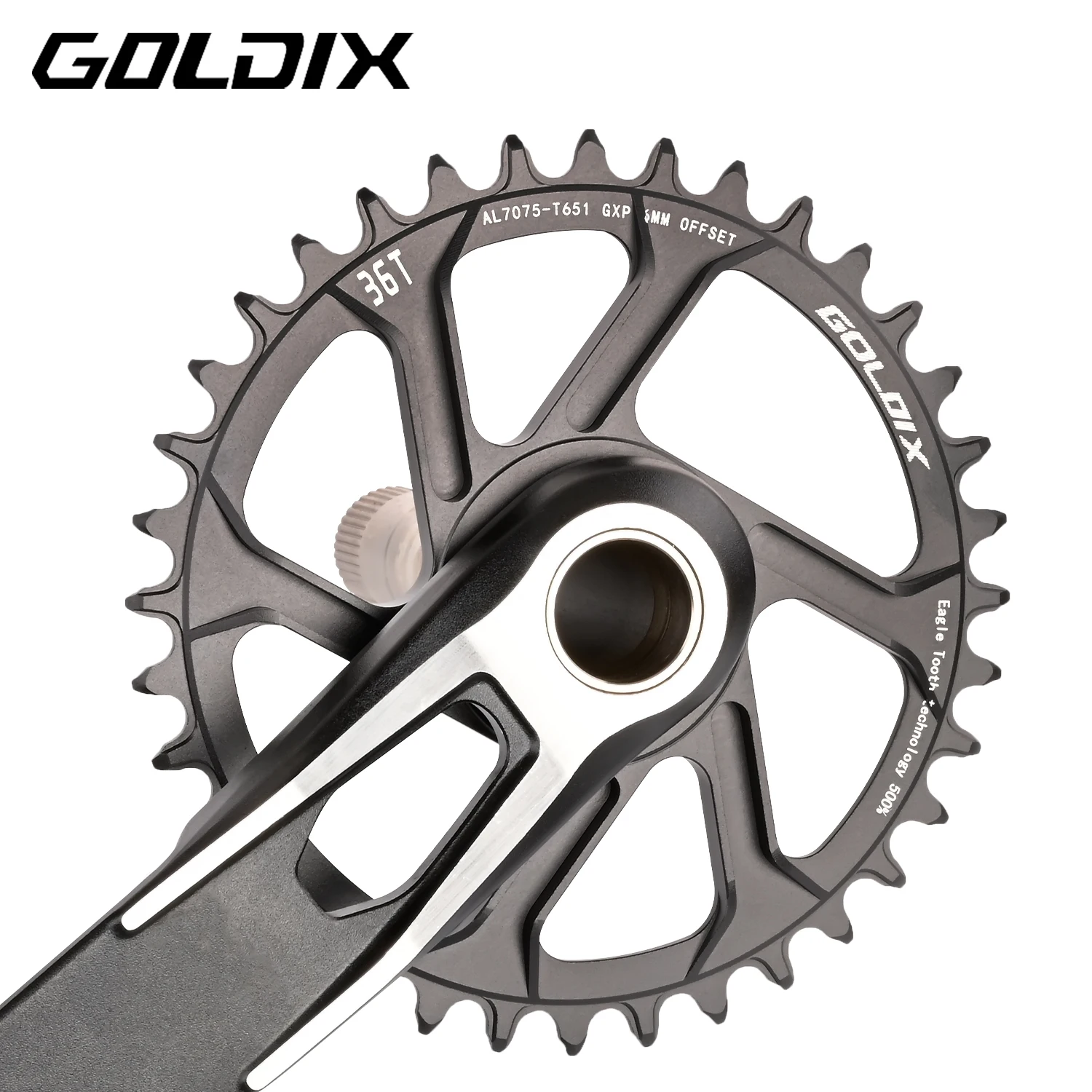 

GOLDIX Bicycle Chainring Wide Narrow Teeth 30/32/34/36/38T Chainwheel for Sram 3-Bolt Bicycle Crankset Single Disc