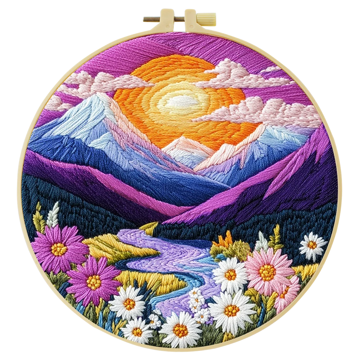 1 Stück 20X20CM/15X15CM 7,87/6,3 Zoll Berg-Stickerei-Starter-Kit DIY-Kit DIY-Stickerei-Set Handarbeits-Set für Anfänger – Detail 3