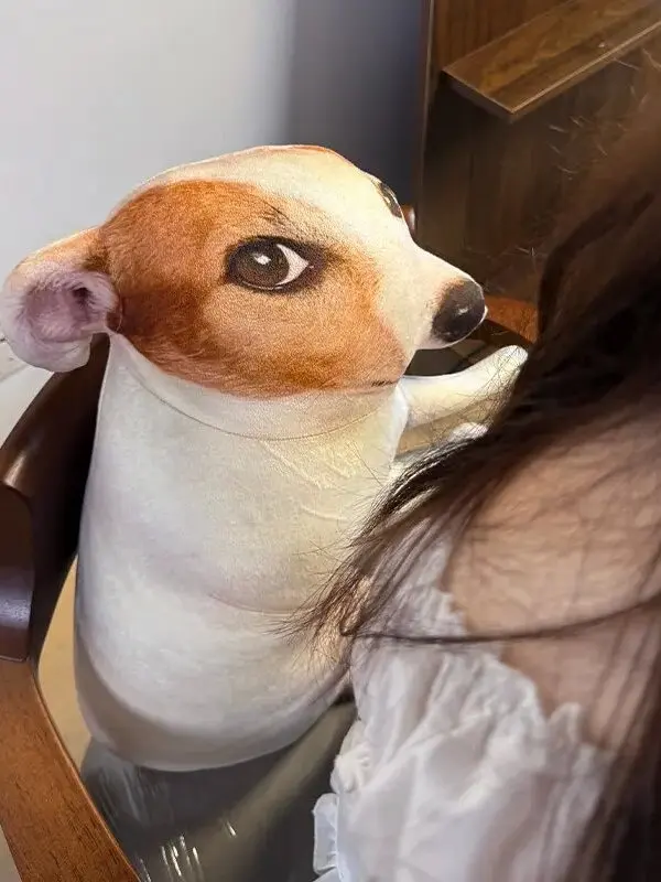 Embarrassed Dog Abstract Expression Plush Toy Jack Russell Terrier Pillow Fun Gift for Girls Cute Simulation Doll Pet Toy