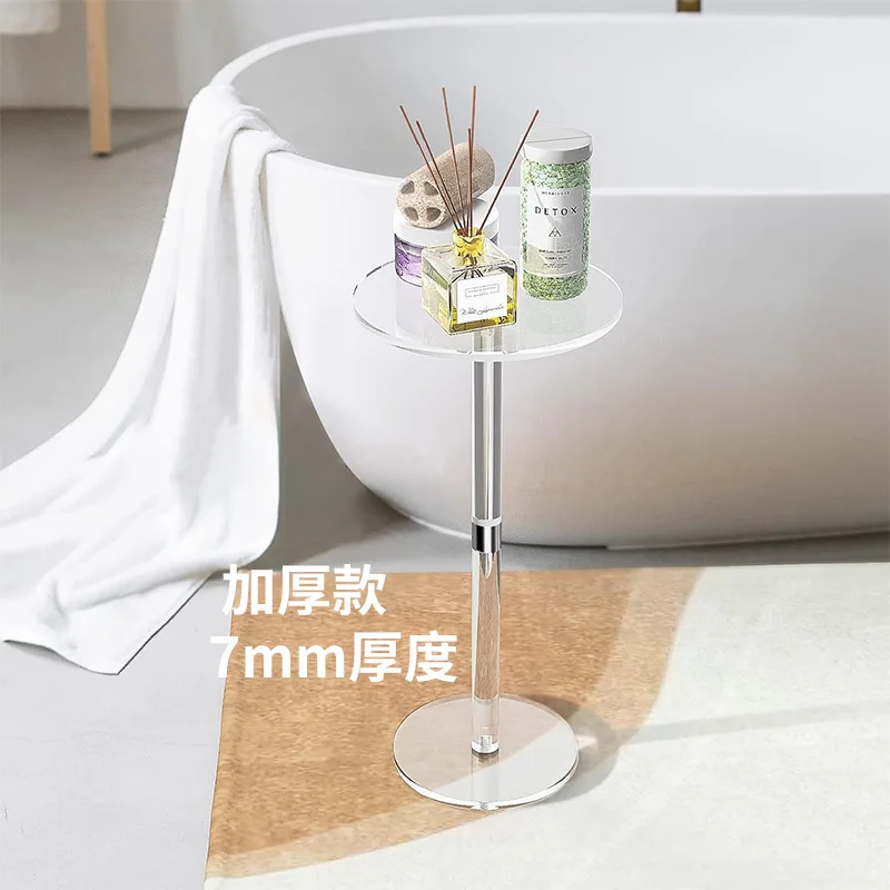 Cross-border acrylic side table transparent round modern beverage table, small apartment small table