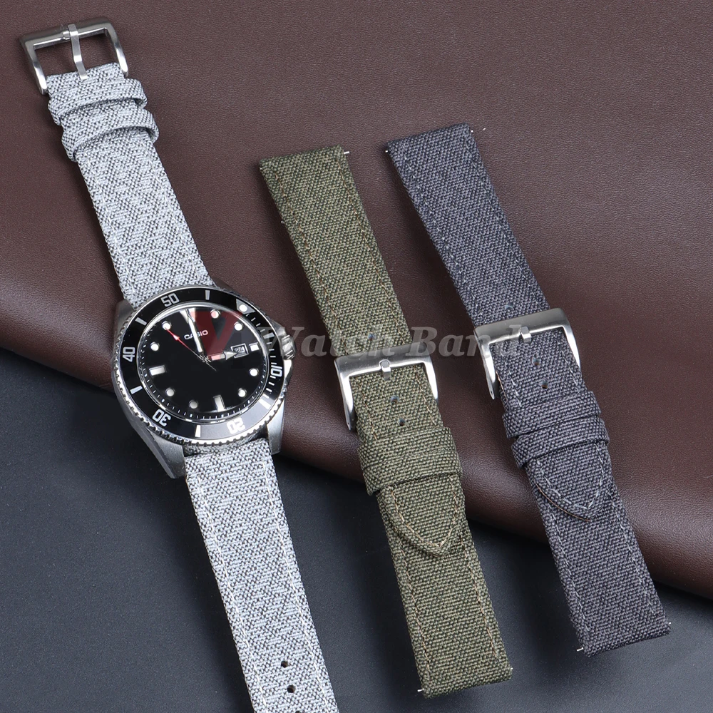 Watch Band Strap 20mm 22mm Sport Bracelet for Omega Strap for Seiko Sport Vintage Nylon Leather Watchband  Men Accessories