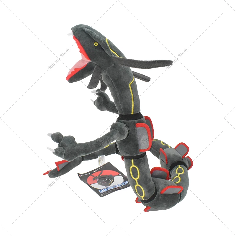 ตุ๊กตาโปเกมอน rayquaza เงางาม rayquaza สีเขียวสีดำตุ๊กตาของเล่นของขวัญสำหรับวันเกิดสำหรับเด็กคริสต์มาส