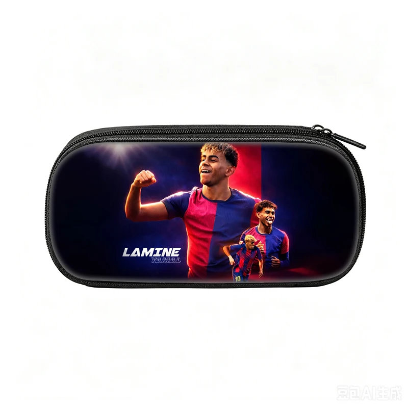 Football Star Pen Bag L-Lamin Yamal Pattern Learn Pencil Case Best Gift makeup bag Student Travel Football Sport Pencil Pouch