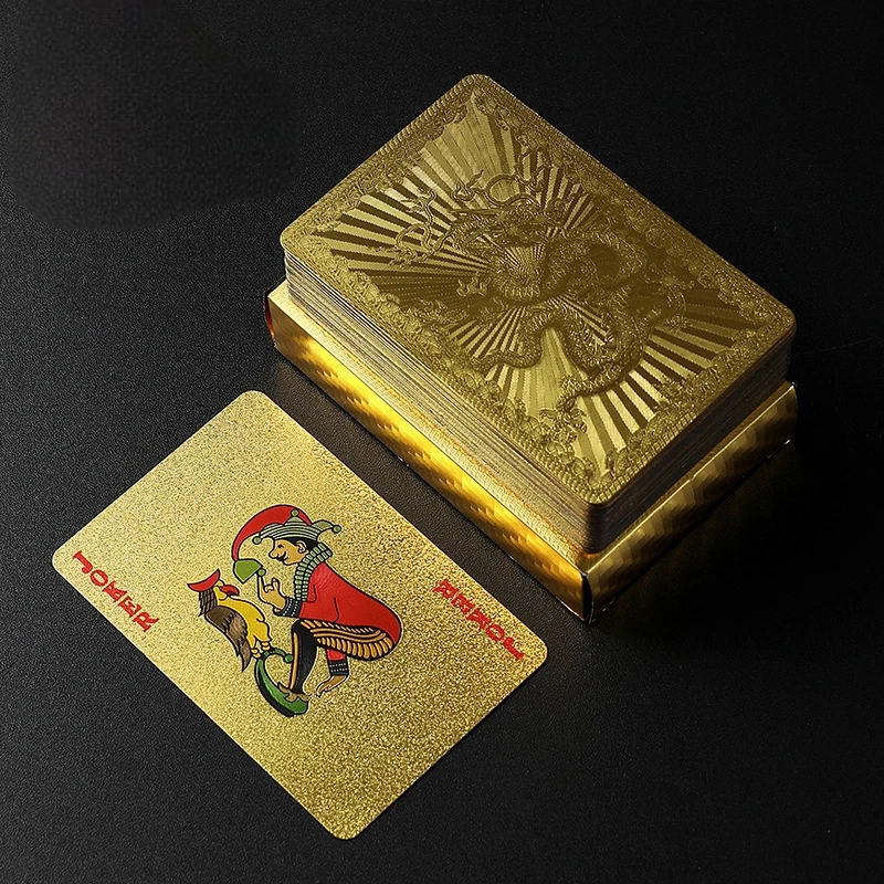 Waterproof Gold Foil PVC Rose Dragon Poker Playing Cards Magic Deck for Board Games Gift or Collection