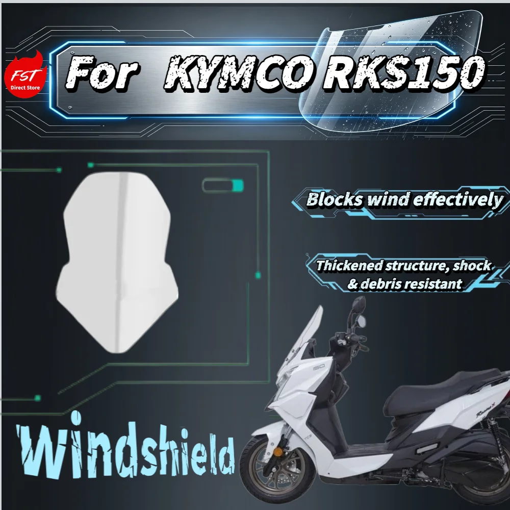 

For Kymco RKS150 Modified Front Windshield Windproof Rainproof Easy Install Scooter Accessories