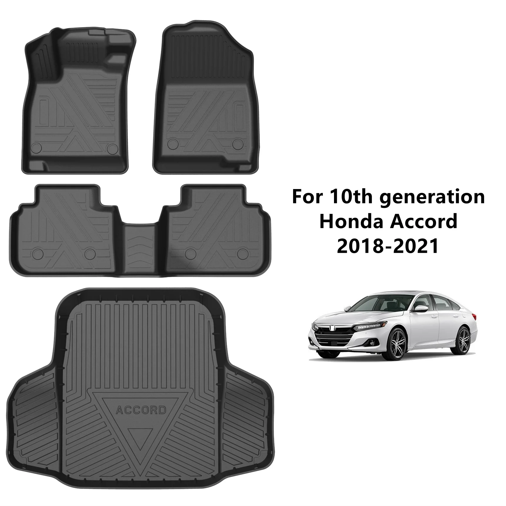 

Car Interior Accessories Floor Mat For Honda Accord Civil Fit CR-V Durable TPE ECO Material Carpet Full Set With Trunk Mat