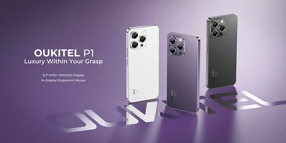 OUKITEL P1パープル スマートフォン グローバルバージョン付属品全部あり OUKITEL P1 スマートフォン グローバルバージョン 6.7 インチ