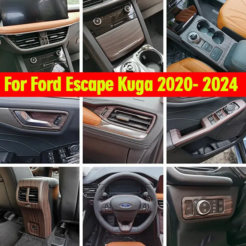 

Автомобильные аксессуары, накладка панели переключения передач для Ford Escape Kuga 2020-2024, деревянное зерно