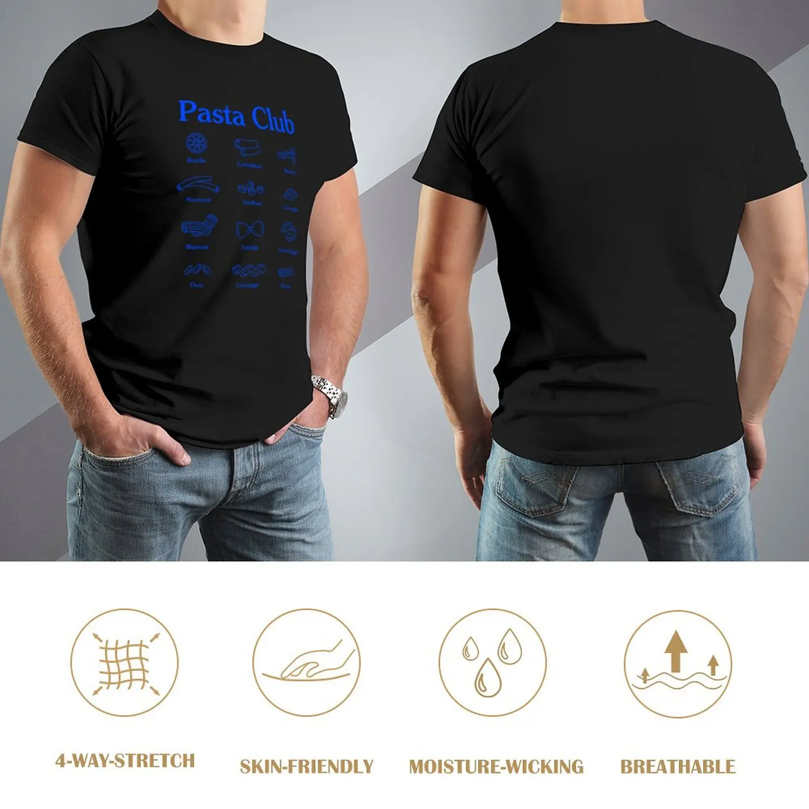 Pasta Club - Pasta Varieties T-Shirt blue archive tops luxury clothes men image 4