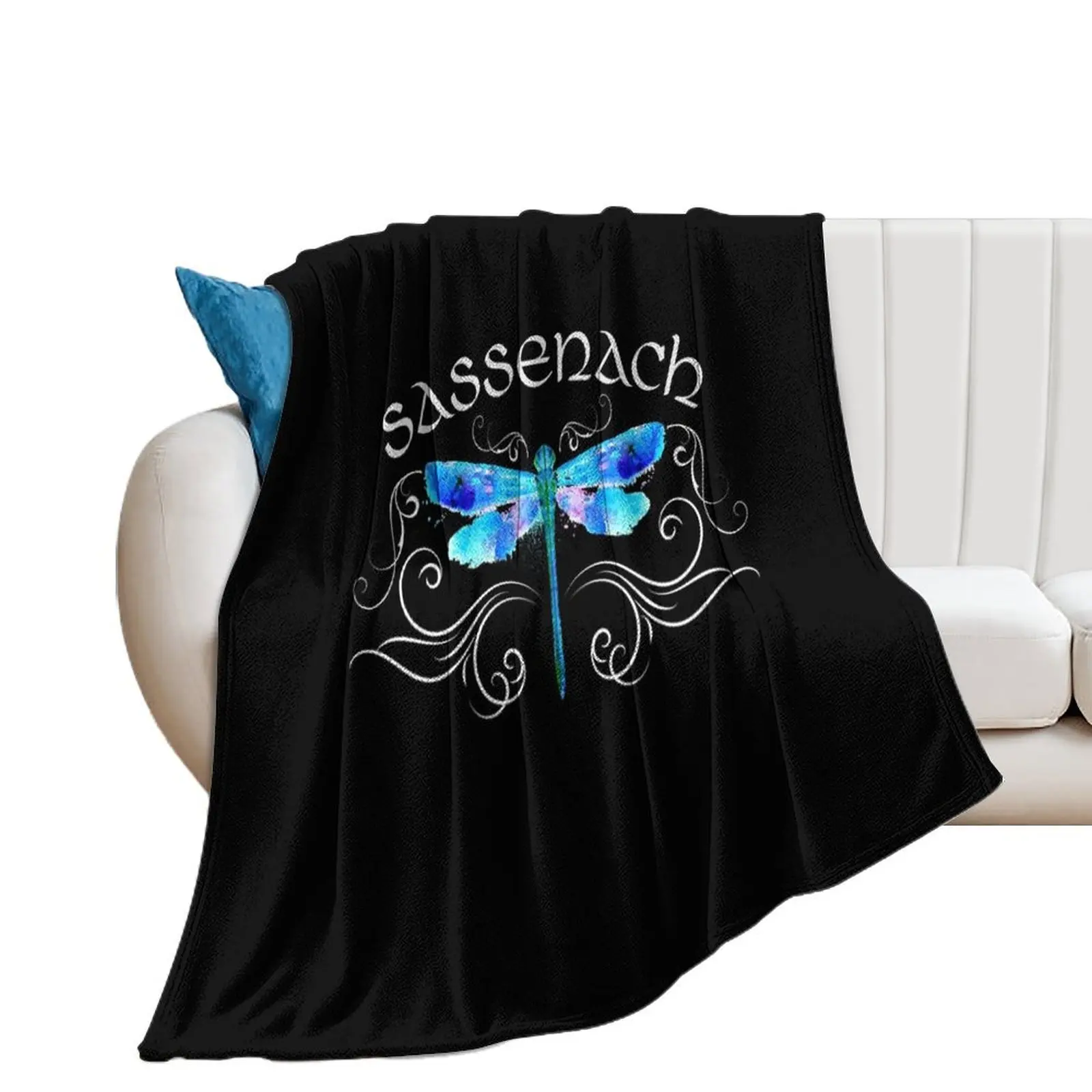 

Sassenach Dragonfly Watercolor Watercolour Design Throw Blanket Beach Decoratives Shaggy Blankets