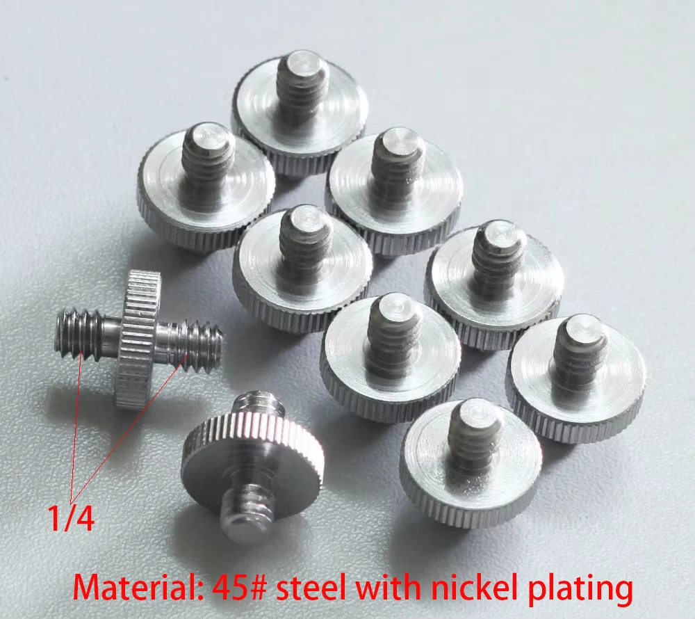 10x 1/4"-20 Threaded double male screw Adapter fr tripod camera follow focus 5D2, 1/4 to 1/4 screw adapters