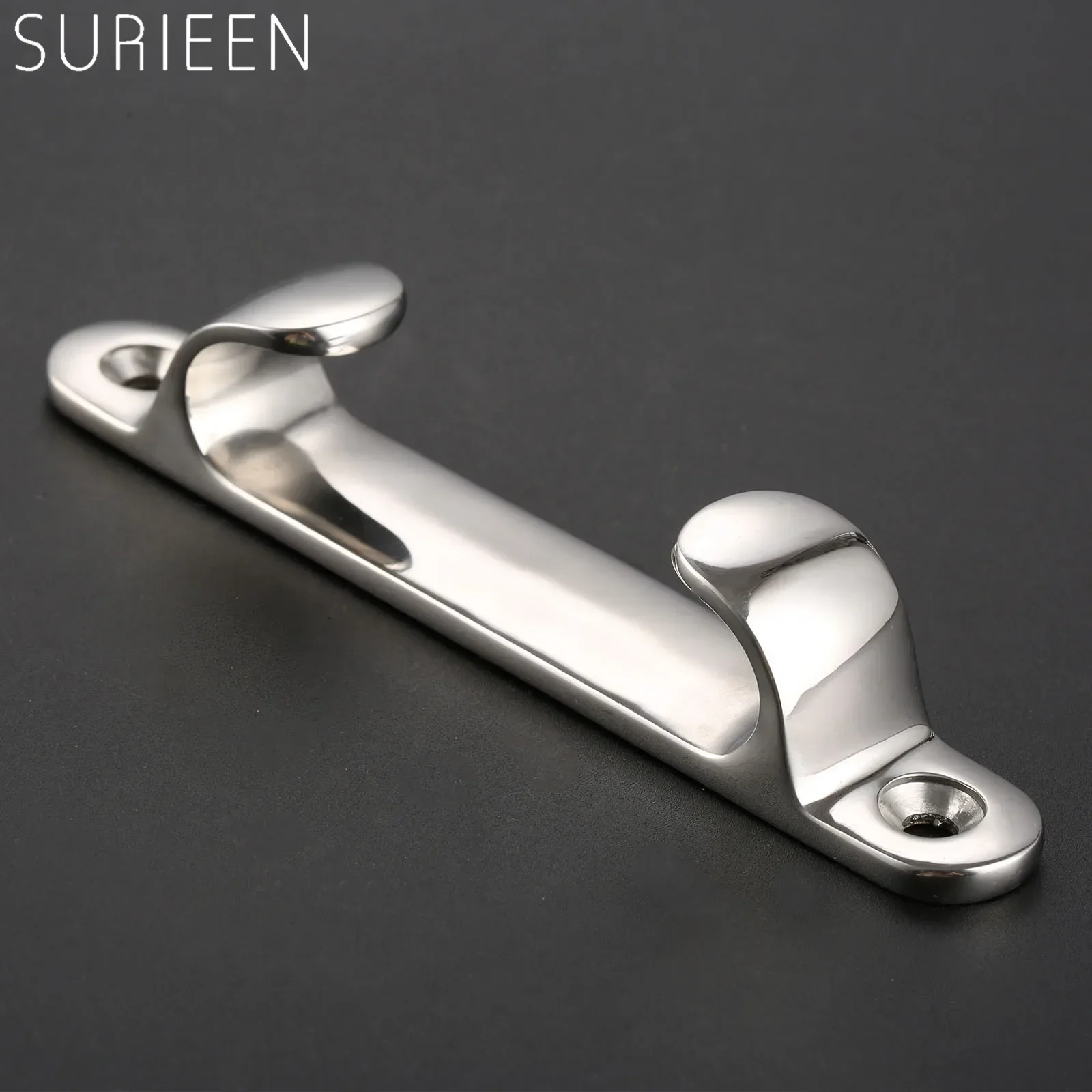 SURIEEN 1Pc Silver 5inch 125mm Marine 316 Stainless Steel Straight Fairlead Bow Chock Boat Sailing Line Cleat Boats Accessories