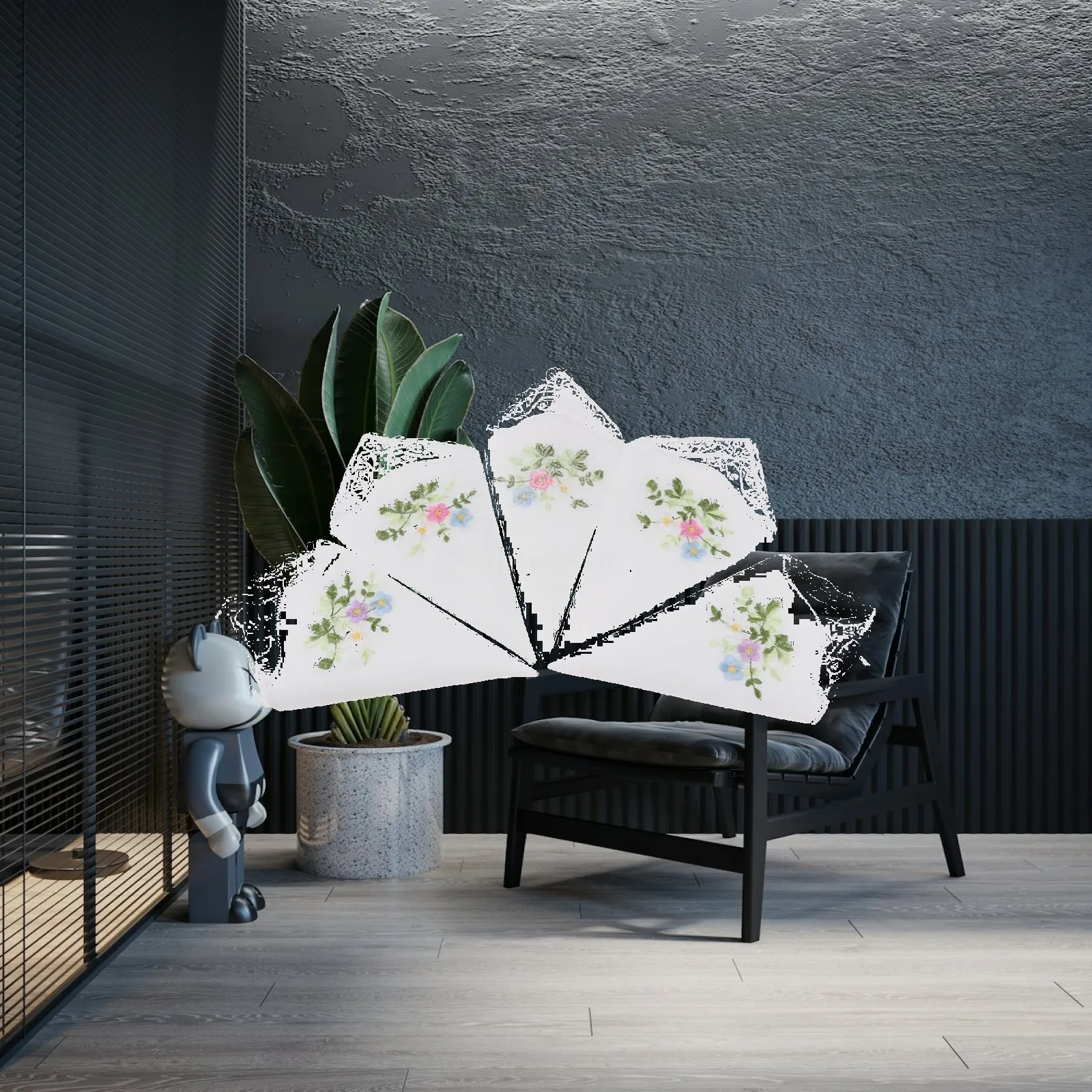 elegant-ladies-cotton-handkerchief-floral-embroidery-lace-butterfly-design-hanky-for-afternoon-tea