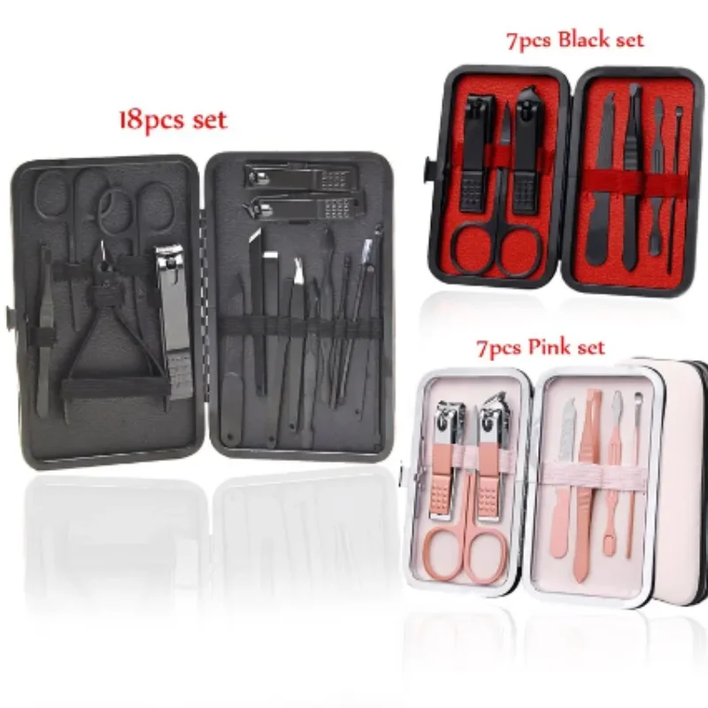 

Набор для маникюра и педикюра, из нержавеющей стали, 7 или 18 шт.