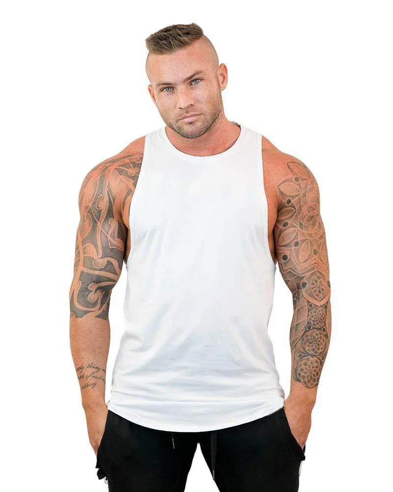 Outdoor Jogging Undershirt Men Canotta Bodybuilder Tank Top Workout Singlet Fitness Stringer Muscle Breathable Sleeveless Shirt