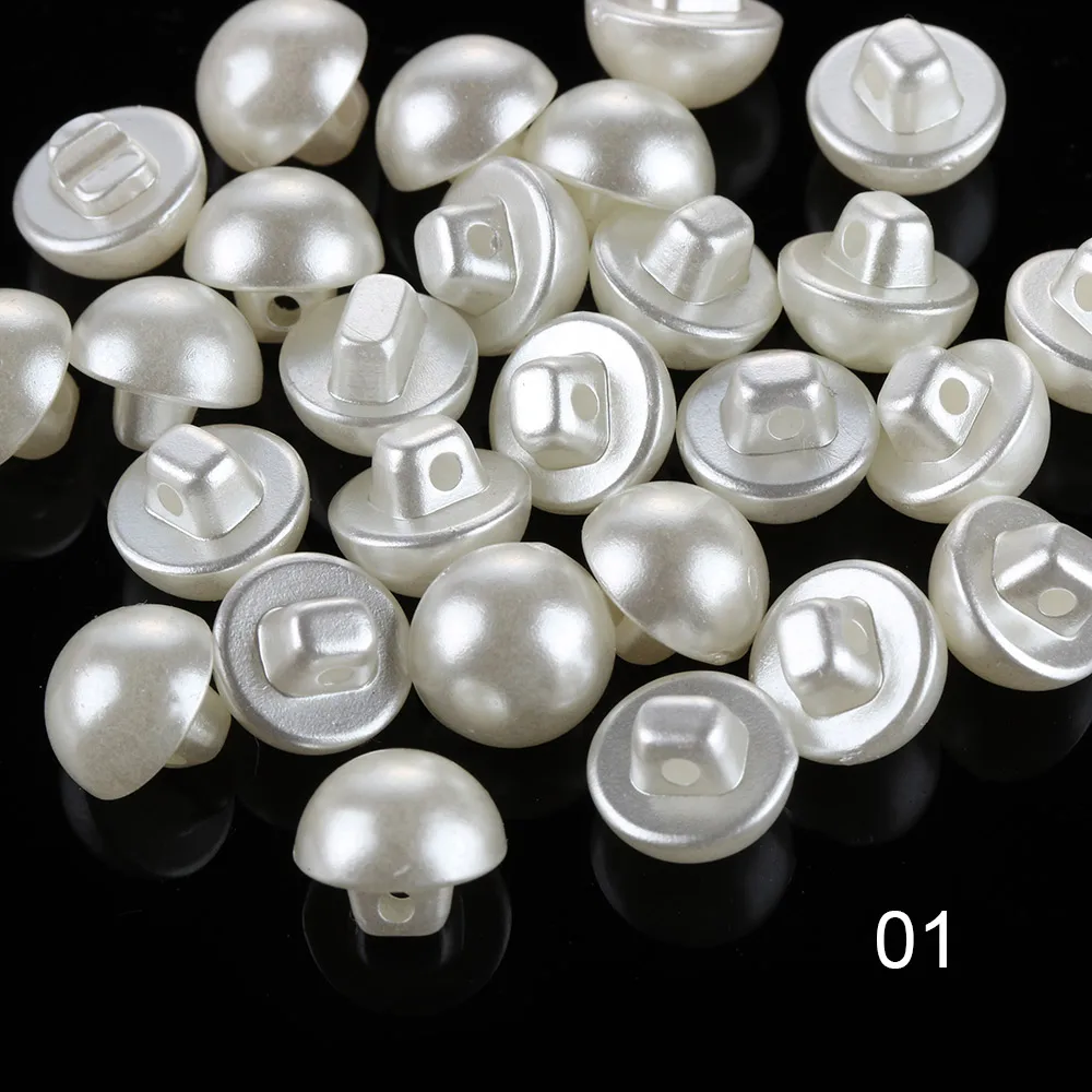 50PCS 10mm Garment Decorative DIY Mushroom Scrapbooking Sewing Pearl Buttons Clothing Dress Accessories