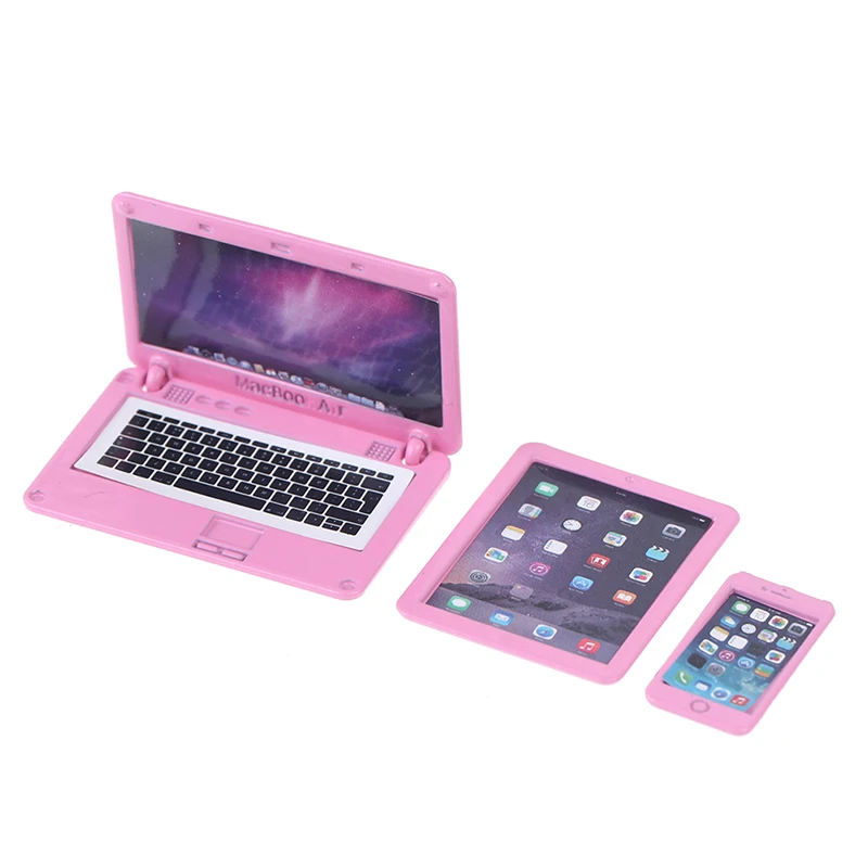 【M】3Pcs/set 1/6 Scale Dollhouse Miniature Mobile Phone Tablet Computer For Dolls