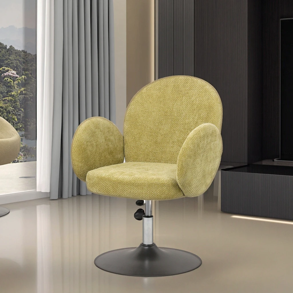 Modern One-Seater Dining Chair Handmade Fabric & Rotating Seat for Restaurant Apartment Hotel Use Dining Room Chair
