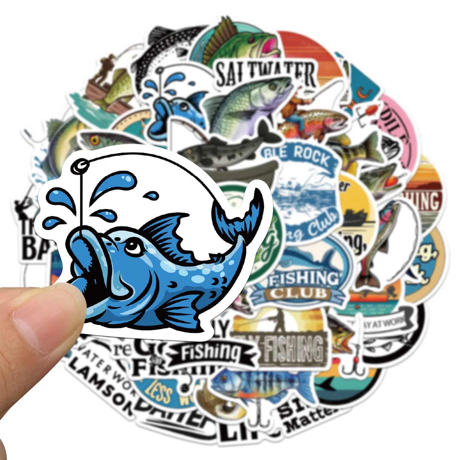 10/30/50PCS Sea fishing Animals Graffiti Stickers Skateboard Phone Guitar Laptop Waterproof Cool Cartoon DIY Sticker Decals Toy