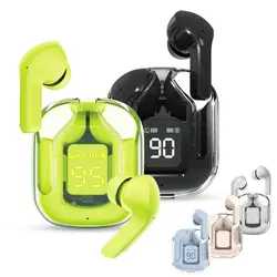 Auriculares inalámbricos TWS, cascos internos transparentes con Bluetooth, ENC, deportivos, LED, pantalla Digital, sonido estéreo