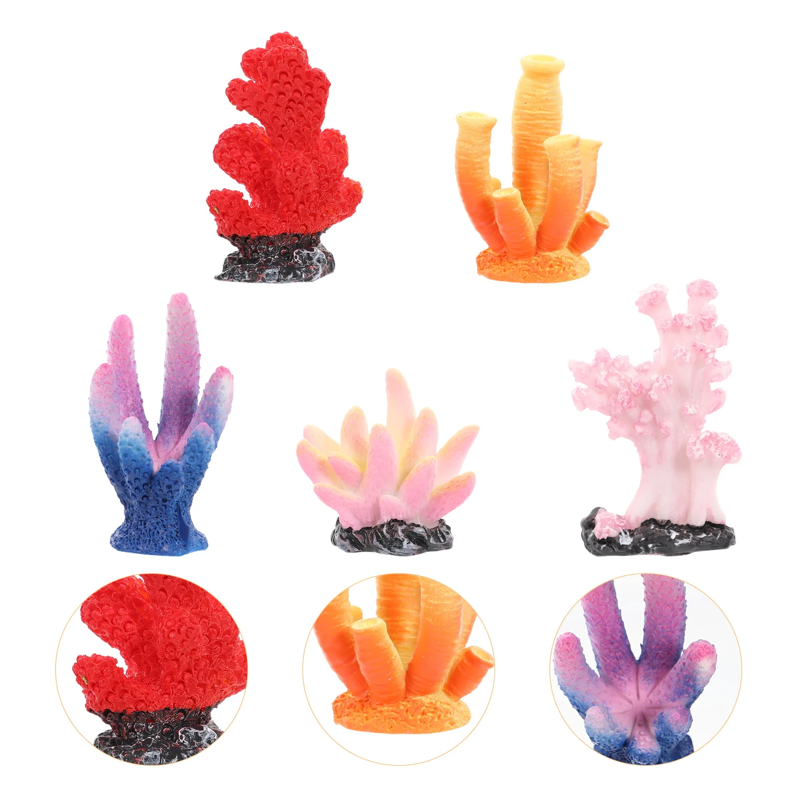 

5pcs Simulation Coral Tree Decor For Aquarium Fish Tank Artificial Plants Suitable Fresh Salt Water Desktop Ornament Pet