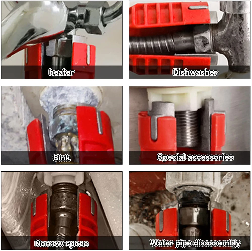 Neue 8-in-1 Multi Key Flume Magic Wrench Sink Sanitär Werkzeuge Magic Wrench Mehrzweckschlüssel Englisch Schlüssel Sanitär Schlüssel Werkzeug – Detail 6