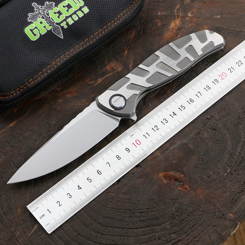 Green Thorn F95T CD Folding Knife VG10 Blade Material Titanium Alloy Handle Outdoor Camping Fishing Portable Practical EDC Tool