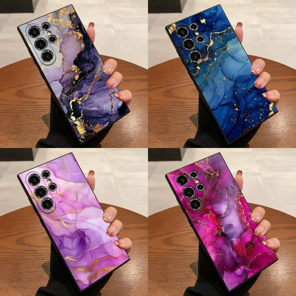 

Gold Marble Texture Colorful Phone Case For Samsung S22,S24,S20,S25,S23,S30,S21,Ultra,Plus,5G ,Fe,Lite Black Cover