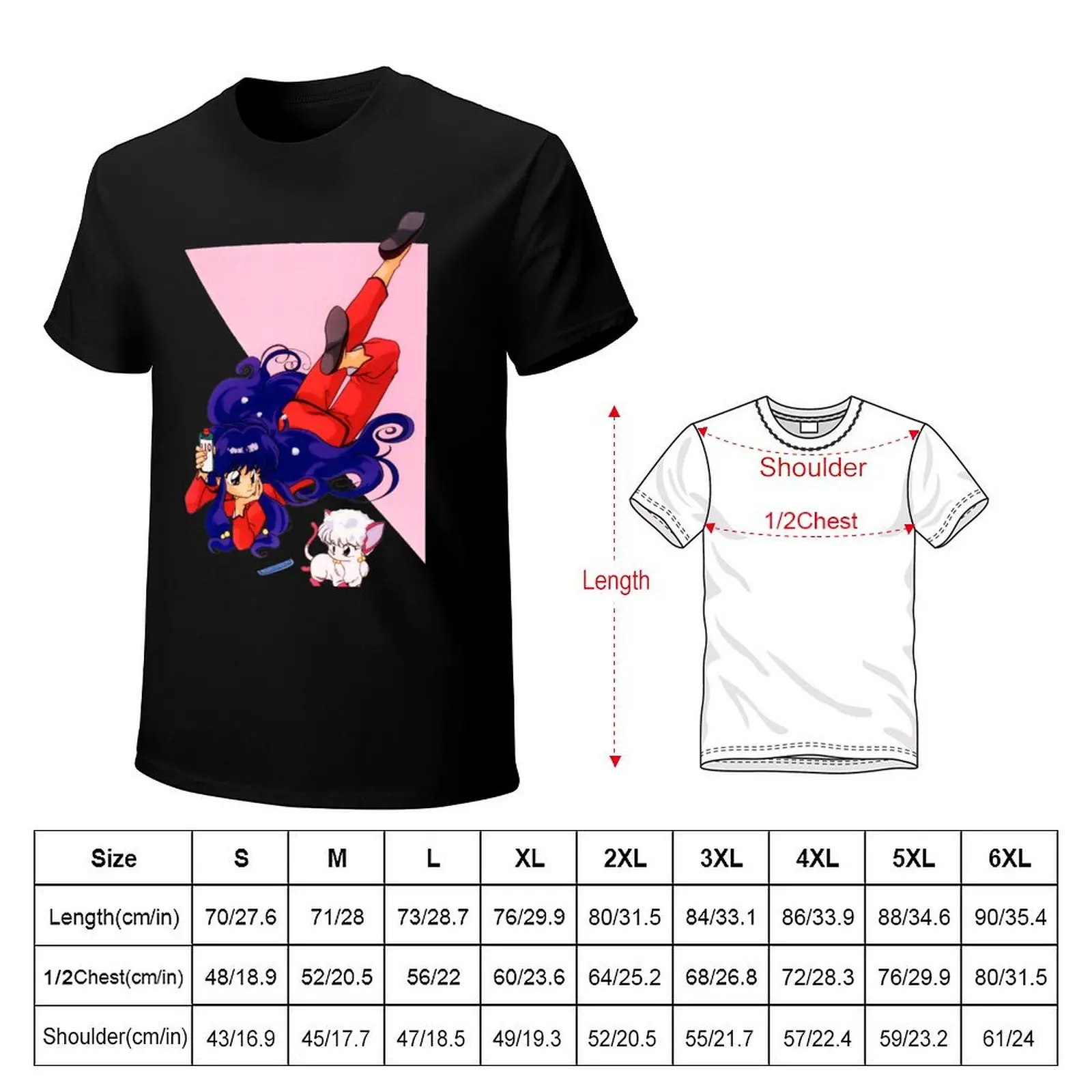 Ranma ? Shampoo v3 T-Shirt Big Size Short Sleeve Casual Top