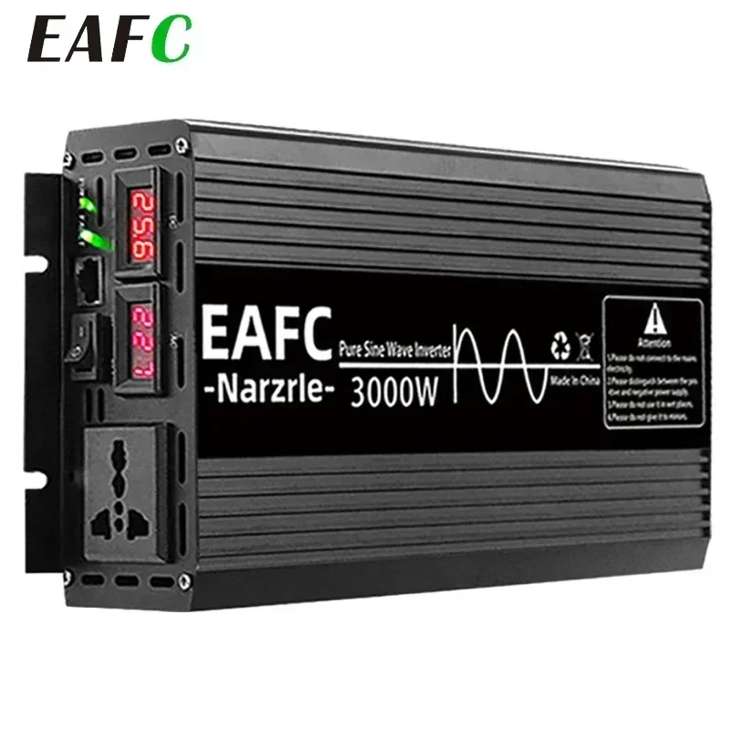 2000W 3000W 4000W Pure Sine Wave Inverter 12V 220V Power Converter Adaptor Home Solar Inverter Power Bank for Truck Outdoor