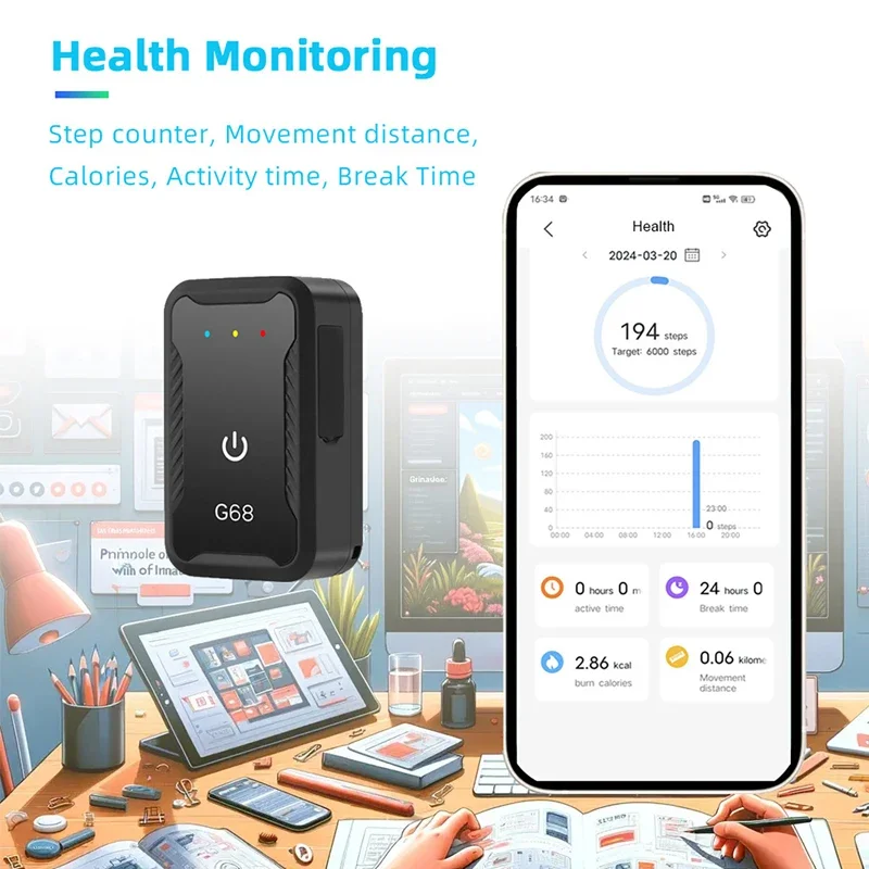 جهاز تتبع السيارات الصغير 4G في الوقت الحقيقي لتحديد المواقع المقتفي مكافحة فقدان الموقع المقتفي لتحديد المواقع الأطفال مراقبة الصحة المسنين