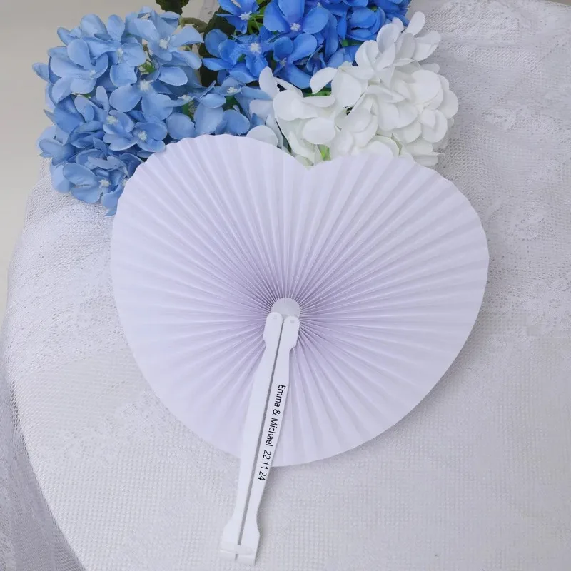 20-200PCS Personalized Folding Paper Fans, Wedding Parties, Baby Baptism, Bar Mitzvahs, Gifts for Guests, Country Home Decor,