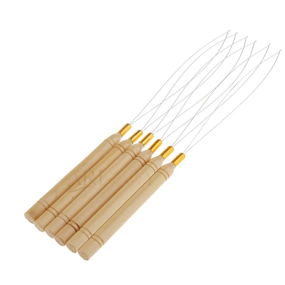 

ARLANY 10 шт. деревянная петля для наращивания волос, инструмент для микро колец, бусин, игольчатый нитевдеватель, инструмент для вытягивания крючка и устройство для бисера