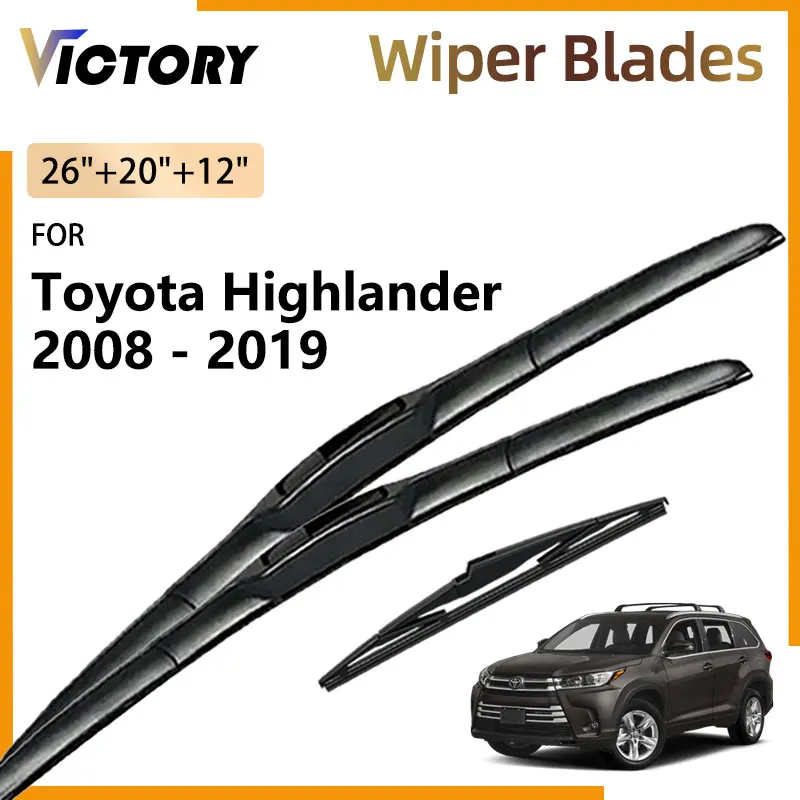 

Front Rear Wiper Blade For Toyota Highlander 2008 - 2019 2018 2017 2016 2013 2012 XU40 XU50 Kluger Accessorie Windshield Brushes