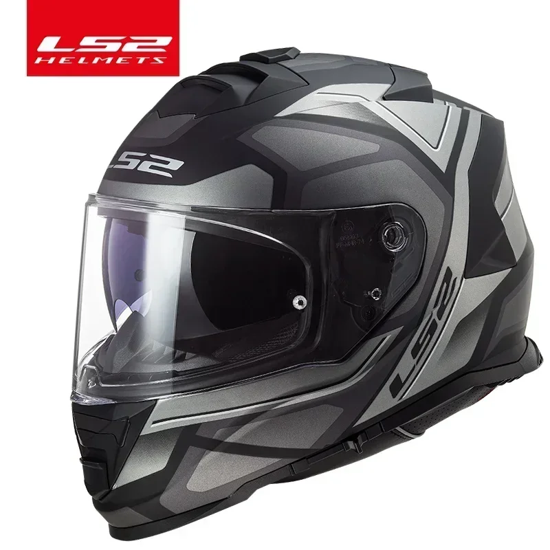 LS2-Casque de moto FF800 avec système antibuée, casques intégraux originaux, seuils M