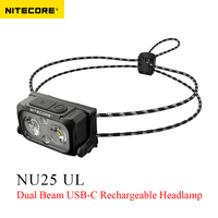 NITECORE NU25 UL Headlamp Dual beam USB-C rechargeable 400Lumens Headlight Spotlight Floodlight Light Built-in 650mAh Battery