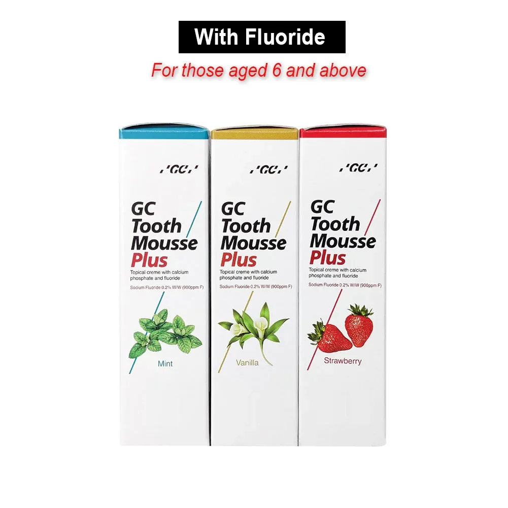 GC Tooth Mousse Plus, Dental Creme for Remineralization & Anti-Cavity, Topical Fluoride-Free Paste for Children & Adults.