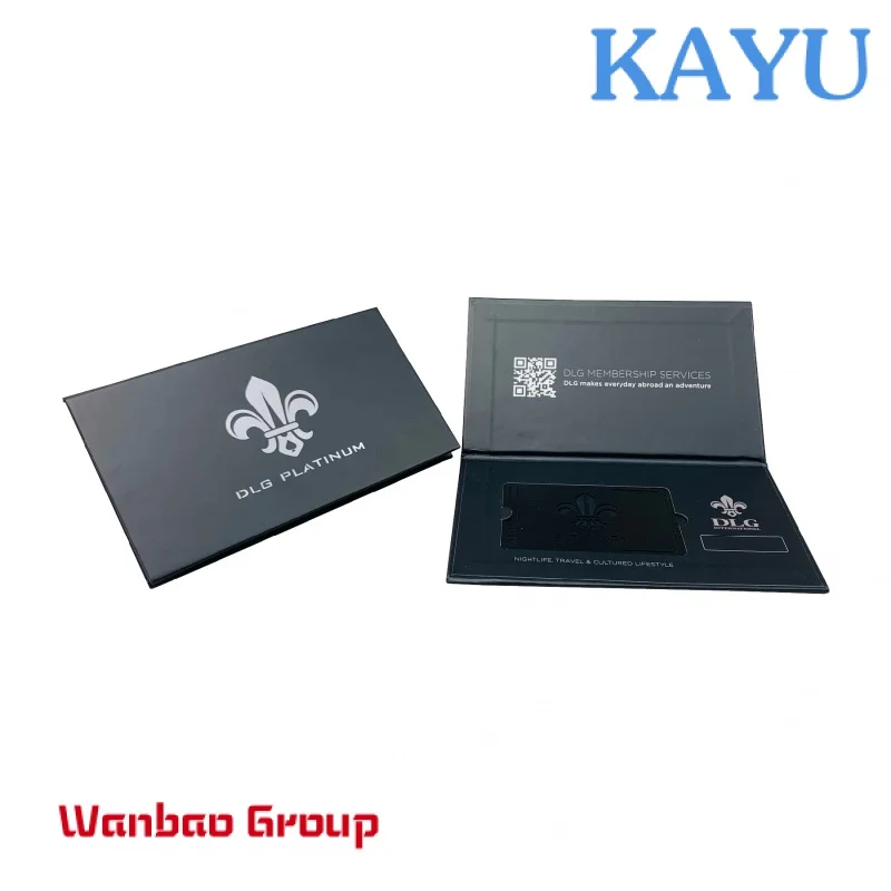 Custom  Custom luxury black metal gift card box set business VIP card packaging membership card holder