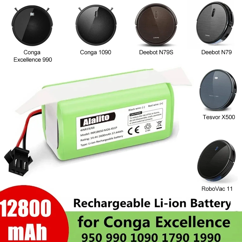 

2024 New 14.4V 2600mAh Replacement Battery for Conga Excellent 990 1090 1790 1990 Deebot N79S N79 DN622 Robovac 11 Tesvor X500