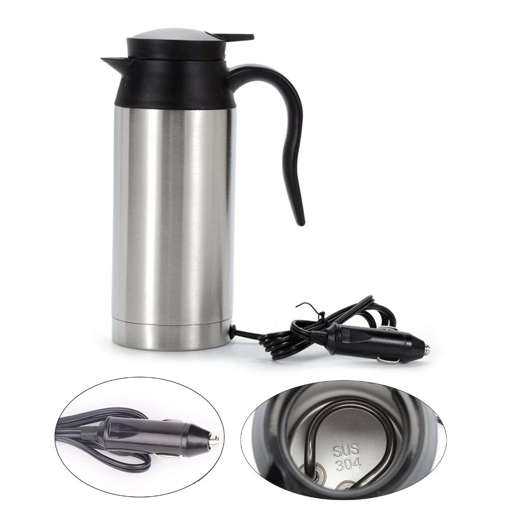 

1pc Travel Electric Kettle, 750ml Small Portable Kettle, Stainless Steel Kettle Water Boiler with Keep Warm Function
