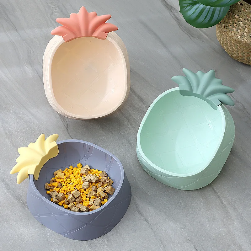 

Pineapple Shape Pet Bowl Cute Dog Cat Food Water Feeder Non Slip Plastic Feeding Dish Easy Clean Durable Lightweight PetSupplies