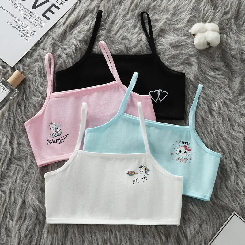 Girls' developmental period underwear 6-12 years old cotton girls' camisole vest underwear elementary school girls big children