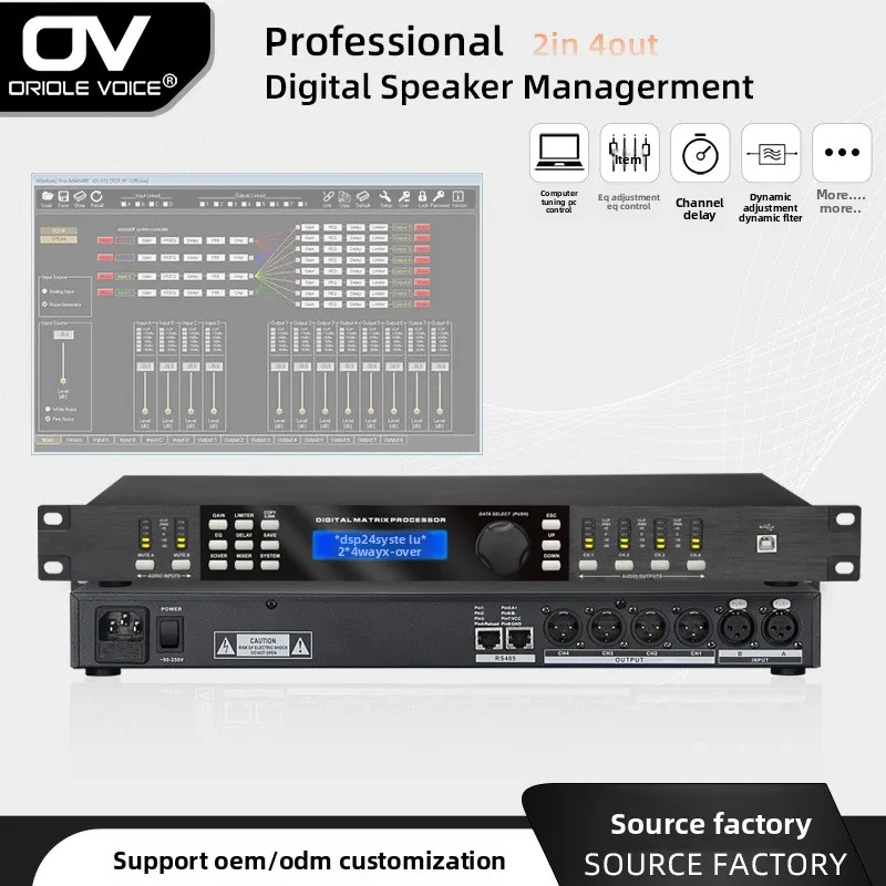 Factory Price Digital Audio 4.0 Channel Processor Dsp Stage Performance Speaker For Bar Stage Performance