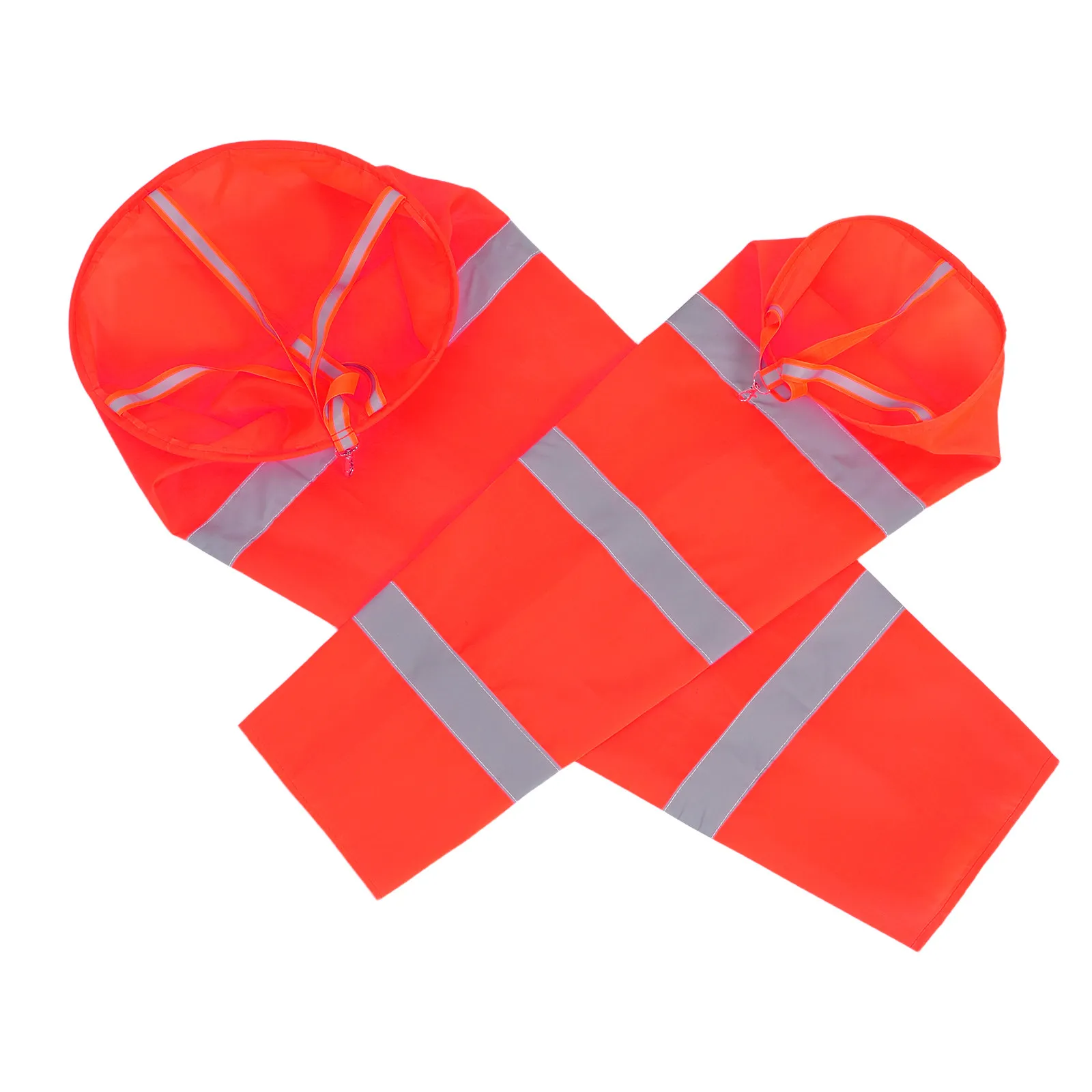 2Pcs Waterproof Oxford Fabric Reflective Wind Sock Bright Orange Wind Direction Flag for Outdoor Industrial Sites Airports